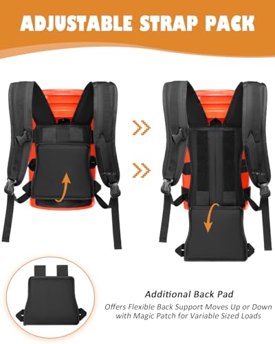 Backpack for 5 Gallon Buckets - Universal Bucket Organizer with Pocket for Hunting, Fishing, Apple Picking, Baseball & Ice Fishing, Black - color: Black