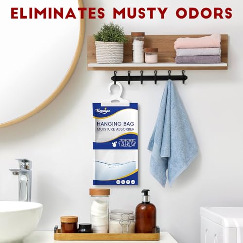 Moisture Absorbers 20 Pack,Hanging Closet Dehumidifier Bags,Moisture Absorbing Bags, Desiccant,Moisture Absorbing Bags for Closet,Wardrobes,Bedrooms, Bathrooms - size: 20P