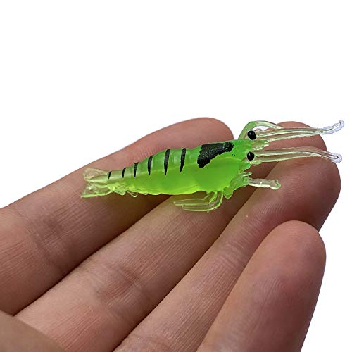 Wild.life® Trout Bass Crappie Scented Micro Grass Shrimp Lures Bait (Green)