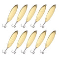 Fishing Spoons Lures, Metal Saltwater Treble Trout Lures Jigging Spoon with Treble Hooks Casting Spinner Baits - color: Gold, size: 56g / 2oz