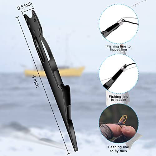 Fishing Nail Knot Tying Tool, Tie Quick Knot Tyer for Hooks, Lures and Lines, Fly Fishing Angler Accessories(Black)