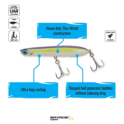 Savage Gear Panic Pencil Popper Fishing Hard Bait - color: Chartreuse, size: 6 1/2 in - 2 3/4 oz