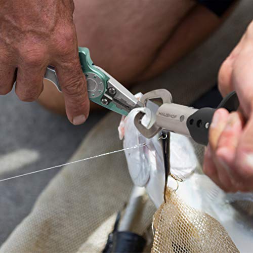 HAUSHOF 3PC Fishing Tool Kit, Stainless Steel Fish Lip Gripper, Aluminum Fishing Pliers with Sheath, Fish Hook Remover with Safety Coiled Lanyard