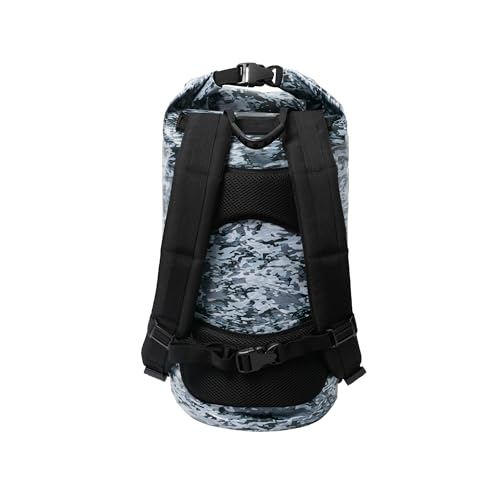 geckobrands Hydroner 20L Waterproof Dry Bag Backpack – Lightweight Roll-Top Bag with Clear Phone Pouch for Outdoor Activities - color: Artic Geckoflage