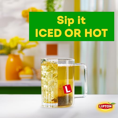 Lipton Peach Green Tea Bags, Flavored, Unsweetened Teabags for Hot Tea or Peach Iced Tea with Caffeine and Flavonoids, 20 Total Tea Bags - size: 20 Tea Bags