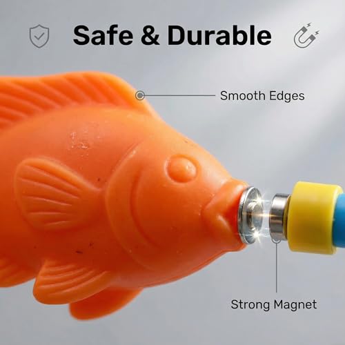 AUUGUU Magnetic Fishing Pool Toys Game, Water Table Bathtub Bath Toy - Pole Rod Floating Fish, Birthday Party Gifts for Toddler Age 3 4 5 6 Year Old, Kids Outdoor Toys - style: 4 fishing rods + fish