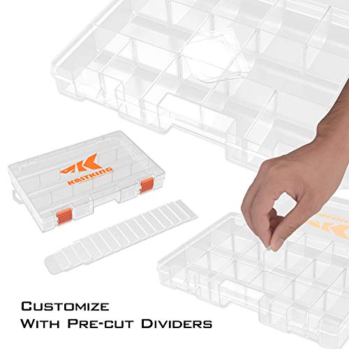 KastKing Tackle Boxes, Plastic Box, Plastic Storage Organizer Box with Removable Dividers - Fishing Tackle Storage - Box Organizer - 2 Packs /4 Packs Tackle Trays - Parts Box - color: Standard, size: 3600(2Pack)
