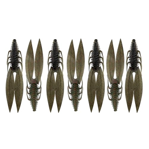 6th Sense – Bodega – Soft Plastic Creature Bait – Bass Fishing – Twin Ridge Tail Action – Multiple Sizes – Made in the USA - color: Darkmelon Red, size: 3.5in (7/pk)