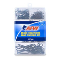 AFW Tackle Rigging Kits – Complete Saltwater Fishing Rigging Kit with Crimp Sleeves, Terminal Tackle, Storage Box, and Components for Fishing Leader Rigging & Lure Making Supplies - style: Brass Coastlock Snap Swivels Kit