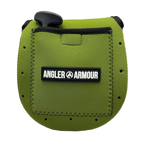 Angler Armour Spinning Reel Cover, Fishing Reel Cover, Neoprene Reel Cover, Spinning Reel Sleeve, Spinning Reel Case, Spinning Reel Protective Sleeve, 1000, 2000, 3000, 3500 Reels (Olive Green) - color: Olive Green