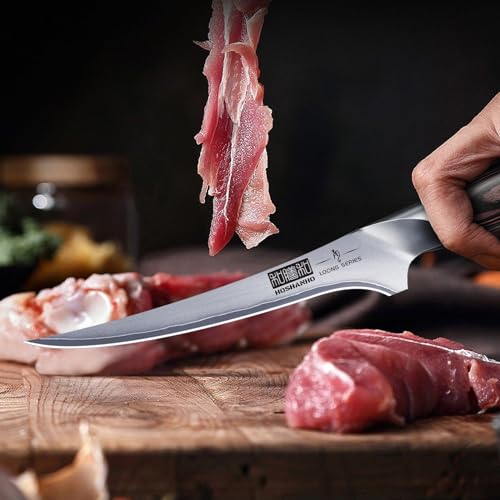 HOSHANHO Fillet Knife 7 Inch, Super Sharp Boning Knife in High Carbon Stainless Steel, Professional Japanese Fish Knives for Meat Poultry Cutting - size: 7"