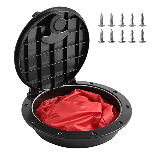 8'' Black Deck Plate Kit Deck Hatch with Storage Bag for Fishing Kayak Boating