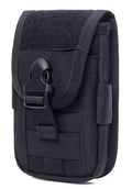 MOLLE EDC Waist Tool Pouch with Key Ring for Fishing,Camping,Hiking | Soft fleece lining protects,4 card slots,cash pocket, pen holder,Adjustable strap holds phone firmly - color: Black