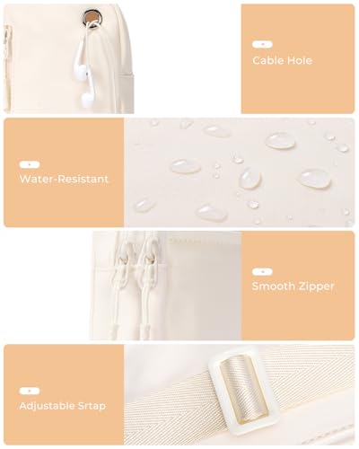 CHOLISS Small Sling Bag for Women and Men, Crossbody Bags Trendy Fanny Packs Chest Bag with Extended Strap - color: D02 Ivory - Upgrade