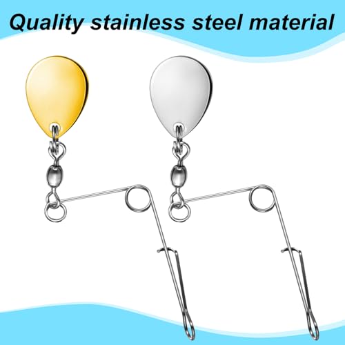 Sumind Fishing Spinner Blades Spinner Bait Smooth Spoons Rigs Fishing Spoons Blades Lures Accessories - color: Silver Gold, size: Large