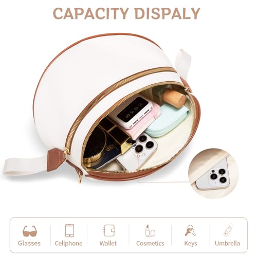 oscaurt Leather Crossbody Bag Bum Bag for Women Large Sling Bag Cross Body Purse Shoulder Handbag Fanny Pack - color: Beige, size: Medium