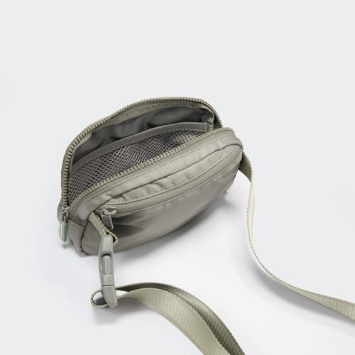 Pander Two Way Zipper Fanny Pack Nylon Everywhere Belt Bag for Women, Water Repellent Waist Packs, Crossbody Bags with Adjustable Strap (Grey Sage). - color: Grey Sage