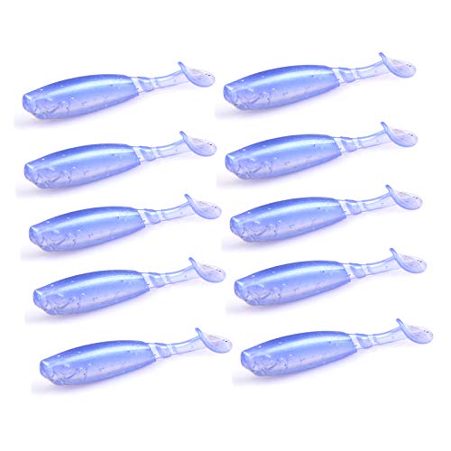 2.16in PVC Artificial Crappie Bass Bait with Paddle Tail 0.08oz.Shad Swimbaits 10-Pack Soft Baits Sea Ocean River Lake Streams Catfish Trout Pike Snapper Walleye - color: G 10pcs