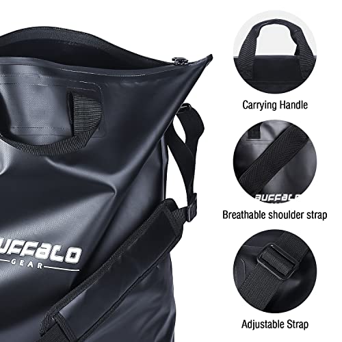 Buffalo Gear Fish Tournament Weigh in Bag for Bass Fishing, Heavy Duty Fish Bag for Caught Fish Waterproof,Leakproof,Puncture Resistant - color: Black-25×23in