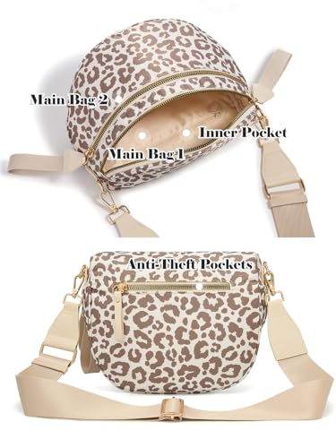 Pure Colour Crossbody Bag Bum Bag for Women,Spacious Purse Fanny Packs Belt Bag,Oversized Bum Bag (Beige Leopard Bum Bag) - color: Beige Leopard Bum Bag