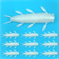 Fishing Lure, Soft Plastic Grub,10 pcs Chariot Bug Soft Lures, Wacky Worms Baits for Bass Fishing for Texas Carolina Weightless Finesse Rig Kit Gear - color: White