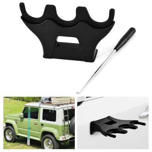 Magnetic Fishing Rod Holder for Car, Portable Fish Rod Rack with 3 Slots, Outdoor Fishing Rods Storage Rack, Magnet Vehicle Fly Pole Holder with Hook Remover Tool