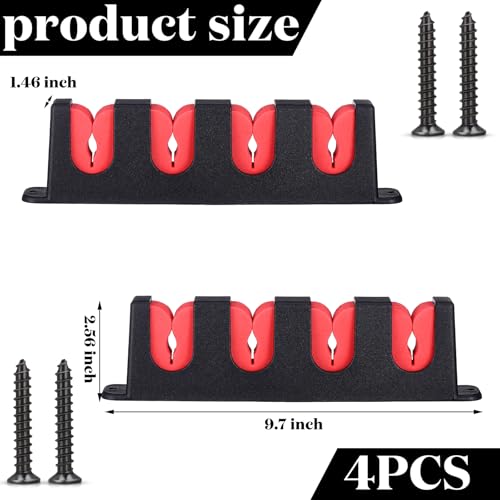Sratte 4 Pcs Rod Holders for Fishing Boat Wall Mount Fishing Pole Holders Horizontal EVA Foam Garage Rod Rack Summer Boat Accessories for Men Gifts - color: Red, size: 9.7 Inch
