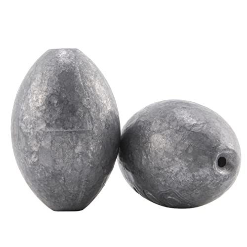 Dr.Fish Egg Sinker Lead Fishing Weights Oval Shaped Catfishing Weights Bank River Freshwater Saltwater Fishing Bass Casting - size: 1/8oz-20 Pack