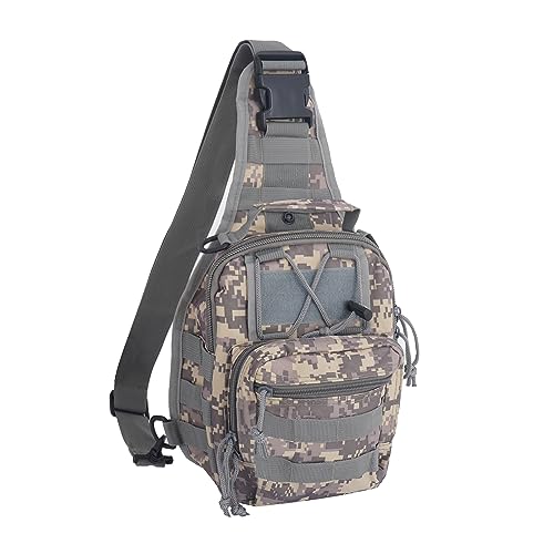 FAMI Outdoor Tactical Bag Backpack, Military Sport Bag Pack Sling Shoulder Backpack Tactical Satchel for Every Day Carry (ACU) - color: Acu