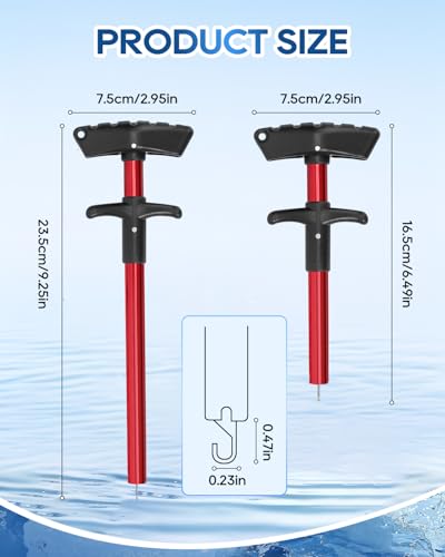 UCEC Fish Hook Remover Tool, Dehooker Tool Fishing, Squeeze-Out Hook Remover Tool Fishing, Fast Decoupling Securely, Pro Fishing Hook Remover Extractor, Aluminum Easy Reach and Portable, 2Pcs - size: Large & Small