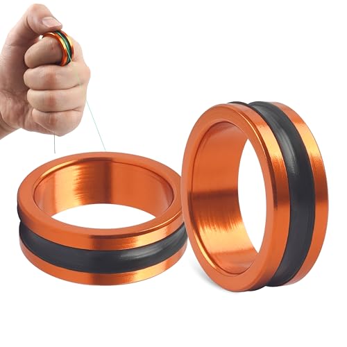 OROOTL Fishing Line Ring Knot Tying Tool, 2pcs Fishing Knot Tying Tool Alloy Line Dragger Tightener Ring FG GT Knot Puller PE Fishing Line Knotting Device Accessories for Saltwater Freshwater - color: Orange-2pcs