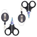 2 Piece Fishing Scissors for Braided Line Fishing Line Cutter Saltwater and Freshwater Portable Braided Line Cutter Stainless Steel with Titanium Coating Fishing with Retractable Coil Lanyards