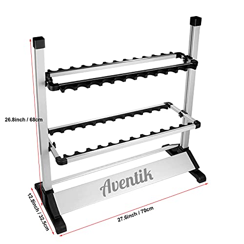 Aventik Fishing Rod Rack, 12&24 Rods Aluminum Fishing Rod Holder-Space Saving Oragnizer Perfect for Home Garage Storage Most Types of Fishing Rods and Combos (24 Rods Rack) - color: 24 Rods Rack