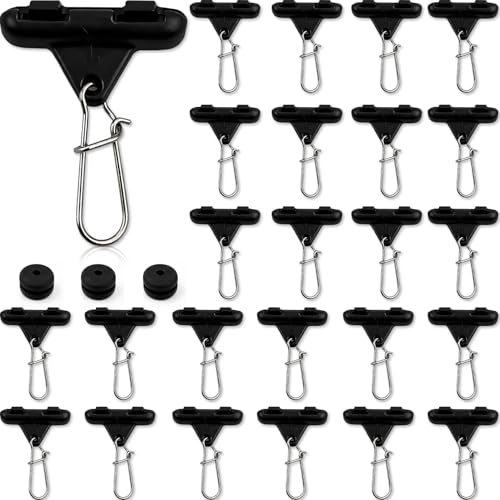 Sinker Slides for Fishing with Weight Bumpers, No Twist Sinker Slide, Clip-On Sinker Slider for Easy Weight Change, Protect Line & Knot Swivels Snaps, Ideal for Catfish Carolina Rig - color: Black, size: 24PCS Sinker Slides + 24PCS Bumper Stops