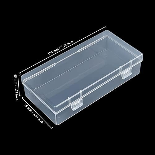 LJY 6 Pieces Rectangular Empty Mini Clear Plastic Organizer Storage Box Containers with Hinged Lids (7.3 x 3.5 x 1.8 inch, Transparent) - color: Transparent, size: 7.3 x 3.5 x 1.8 inch