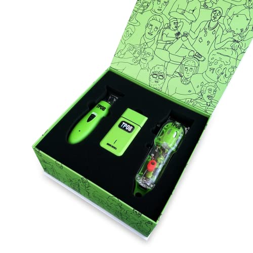 TPOB Slime 2 Barber Hair Clippers Trimmer Shaver Set for Men with Matte Green Case and X Fade Blade - color: Slime Pack