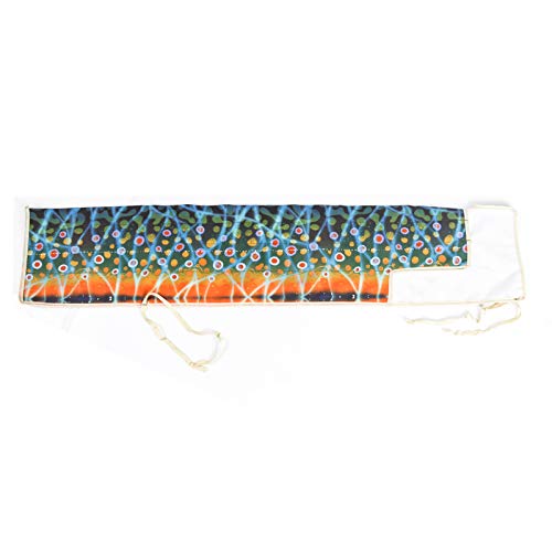 M MAXIMUMCATCH Maxcatch Fly Rod Sock, Thicken Cotton Fabric Protector Rod Cover with 4 Compartments, for 9ft/10ft 4-Sec Fly Rod - color: Brook Trout, size: For 10FT 4-SEC Fly Rod