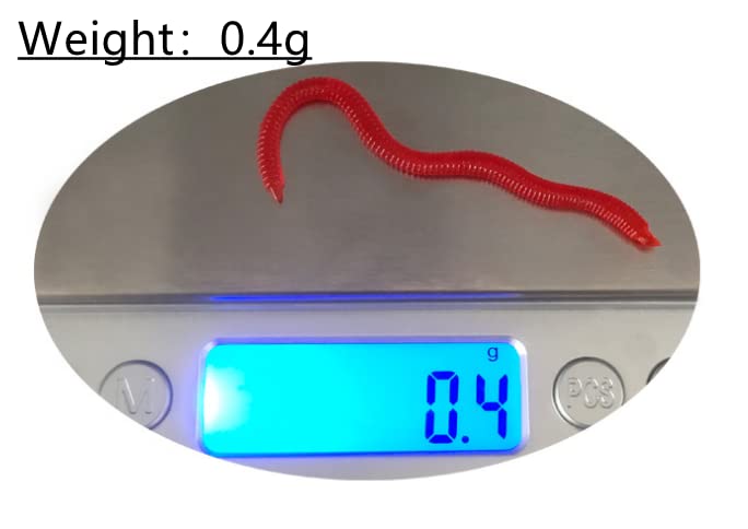 1.6in/3.3/3.9in Fishing Soft Lure Trout Worm Earthworm Bait Lifelike Fake Bloodworm Grub Worm Soft Fishing Lure Baits - color: Light red (50pcs/pack), size: 3.3inch