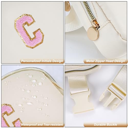 Uygafly Birthday Gifts for 4 5 6 7 8 9 10 11 12 13 Year Old Girl,Gift for Teen Girls Kids Toddler,Personalized Initial Fanny Pack Purse Crossbody Bag Belt Bag Cute Trendy Stuff | Cream,C - color: Cream, style: C