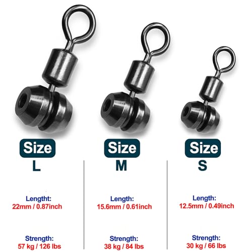 25pcs Cross Line Swivels 3 Way Swivel Heavy Duty Barrel Swivel Rolling Swivel Saltwater Fishing Rig Connector Accessories - size: S 25pcs