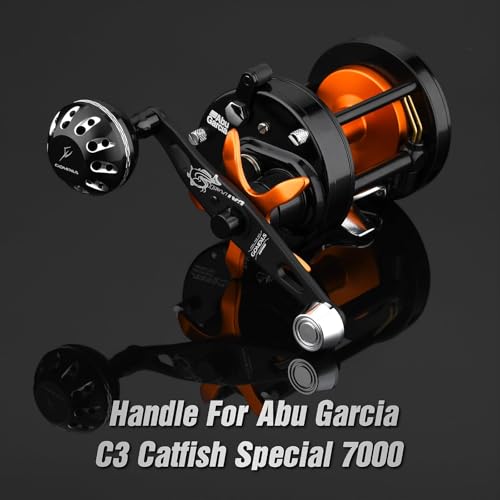 GOMEXUS Power Handle for Abu Garcia Ambassadeur C3/C4/S/SX 5000-7000 Round Fishing Reels Catfish Special Crank - color: Catfish Special C C3 7000