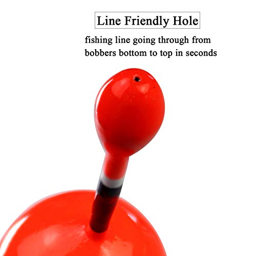 THKFISH Fishing Floats Bobbers Slide Floats Balsa Fishing Bobber Slip Bobbers for Crappie Panfish Trout Bass (1/2oz 2"x5.28") (1/6 1.6"x4.8") 5Pcs - color: Black and Red, size: 1/2 oz 2"x5.28" - 5Pcs