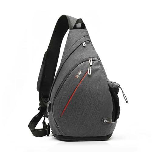 TUDEQU Sling Bag for Men Crossbody Backpack,8 Pockets Sling Backpack Mens Sling Bag,19L Sling Pack,One Strap Backpack for Men | One Strap Backpack with Umbrella Pocket,Sling Backpack with Stability Strap, One Shoulder Backpack for Hiking,Gym,Travel - colo