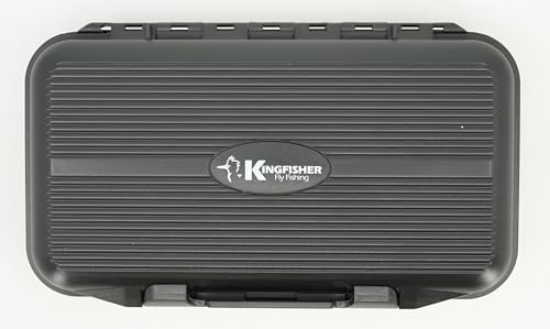 Kingfisher Large Waterproof 12 Compartment and Foam Fly Fishing Box - color: Black