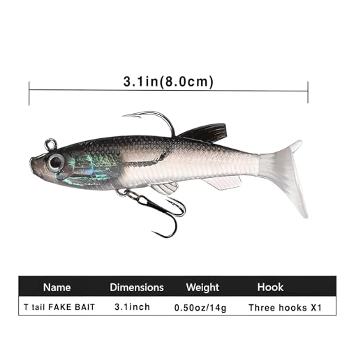 Fishing Lures Tackle Bait Kit Set - Comprehensive Fishing Lures Kit for Trout Bass Salmon - Includes Plastic Shrimp, Worm Bait, Spoon, and Crankbait Jigs