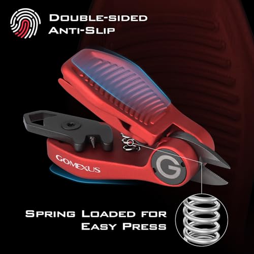 GOMEXUS Sharkbite Fishing Line Cutter with Retractors and Fishing Knot Tying Tool and Hook Eye Cleaner, Fly Fishing Nippers - color: Blue