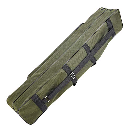 Conskyee Portable Foldable Fishing Rod Case, Fishing Pole Bag, Double Layer Oxford Travel Storage for Short Rods & Reels, Compact for Backpack (80cm/2.62ft)