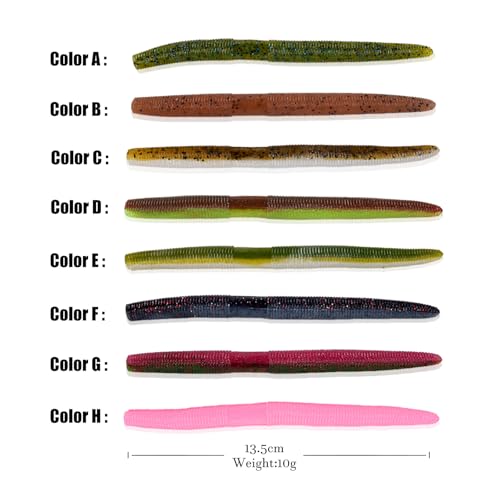 Soft Plastic Fishing Lures with Salted Hook Slot 10pcs FS/RE-09 - color: Color A