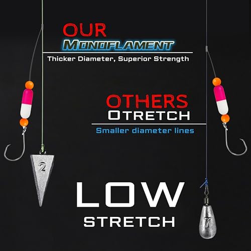 Pompano Rig Saltwater Surf Fishing Rigs – Double Drop Leader Rigs with Hooks, Floats, Beads & Snap – Easy Pre-Tied Terminal Tackle for Pompano, Whiting, Redfish - color: Assorted Colors–K, size: 12 Pack