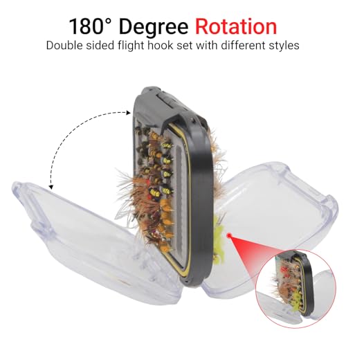 Fly Fishing Kit with Tackle Dry/Wet Fly Handcrafted Lures, Streamer for Trout, Bass, Salmon - color: 64pcs